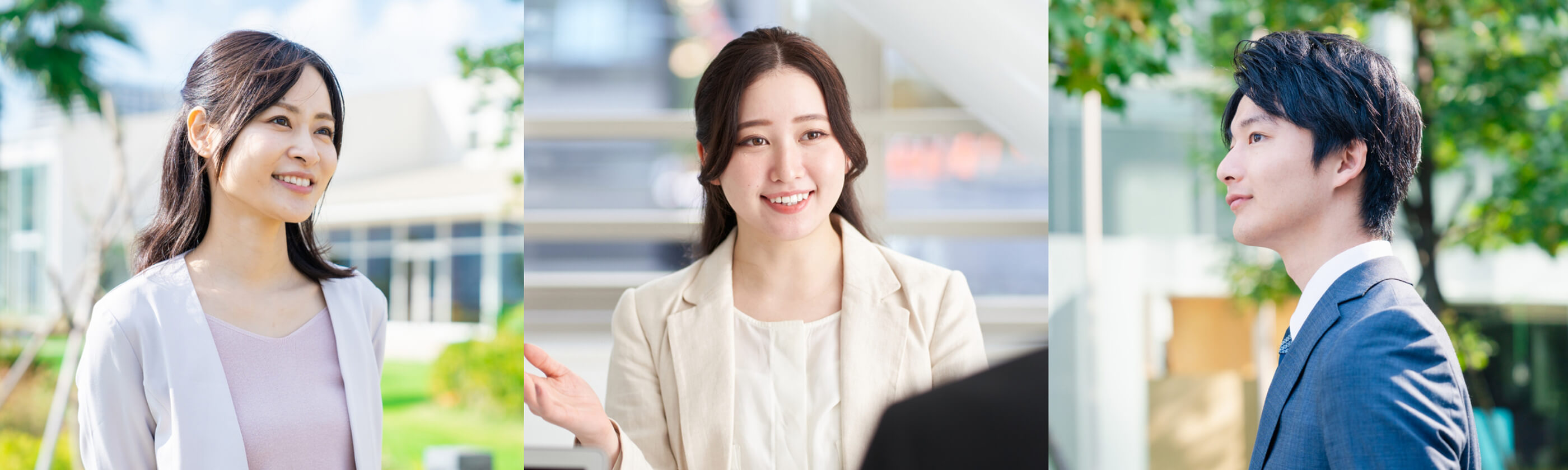 にこやかにしている男女3人